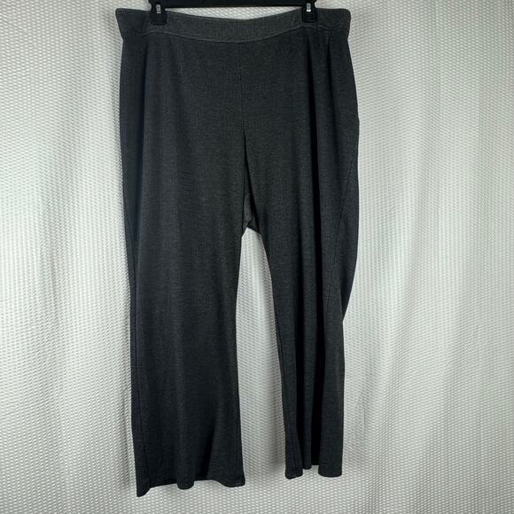 Lane Bryant Plus Size Women Flare Leg Grey Dress Pants 22/24 Petite Flat Front - Picture 1 of 7